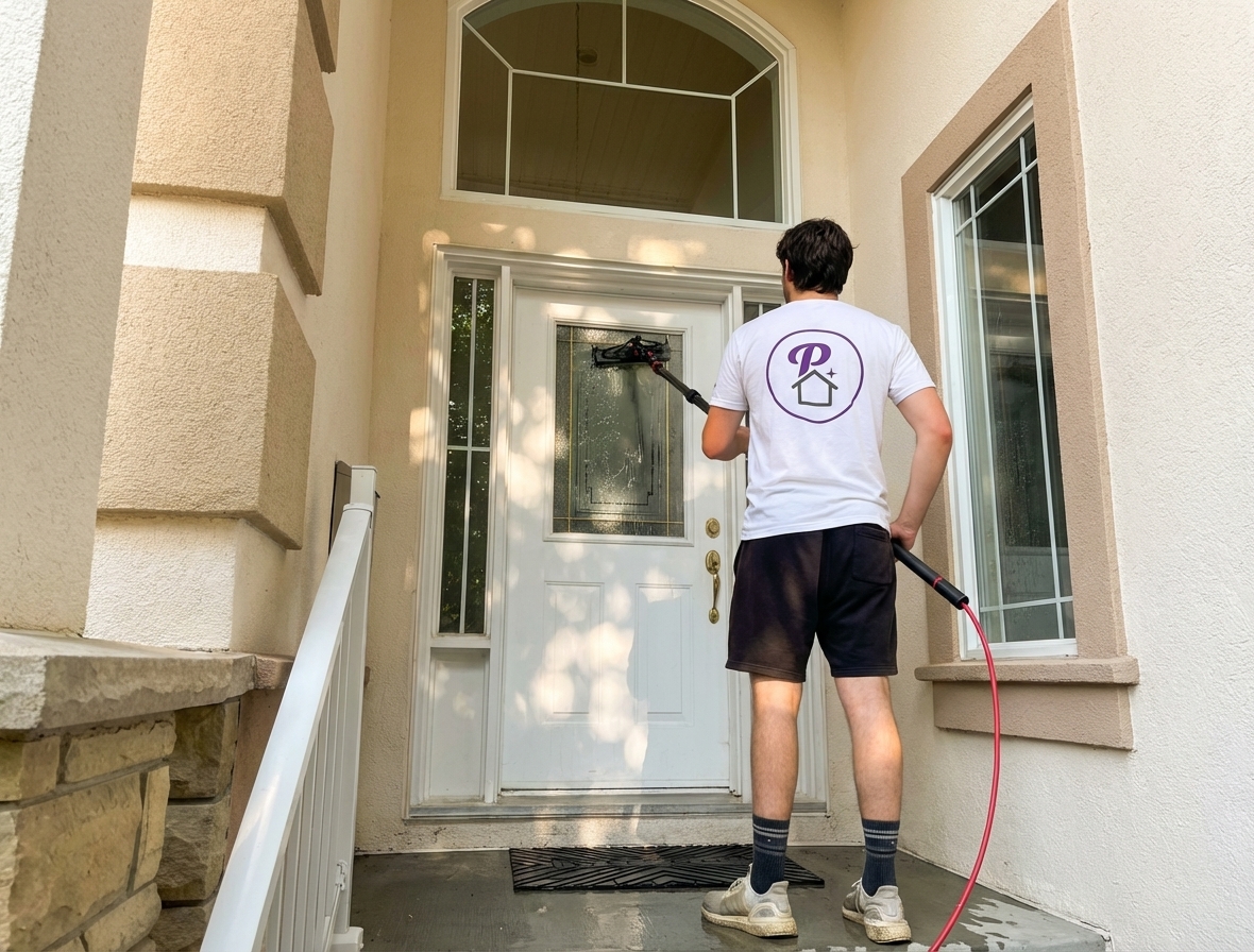 Entryway glass cleaning